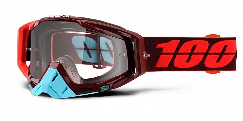 brýle Racecraft Kikass, 100% - USA (čiré plexi + chránič nosu +10 strhávaček)